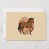 Invitation de fête de cheval à photo Fleur de pone (Dos)