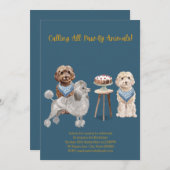 Invitation de fête de chien, Invitation d'annivers (Devant / Derrière)