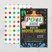 Invitation de fête de cinéma en piscine d'été (Devant / Derrière)
