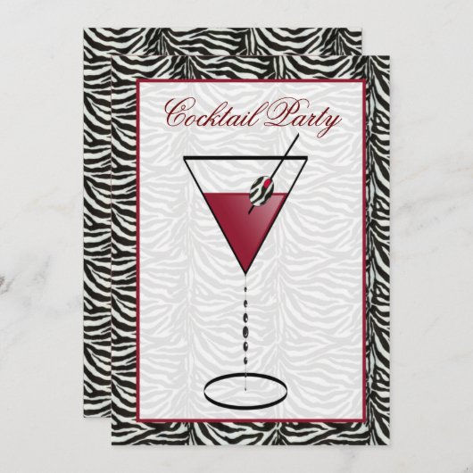 Invitation de fête de cocktail chic (Devant / Derrière)