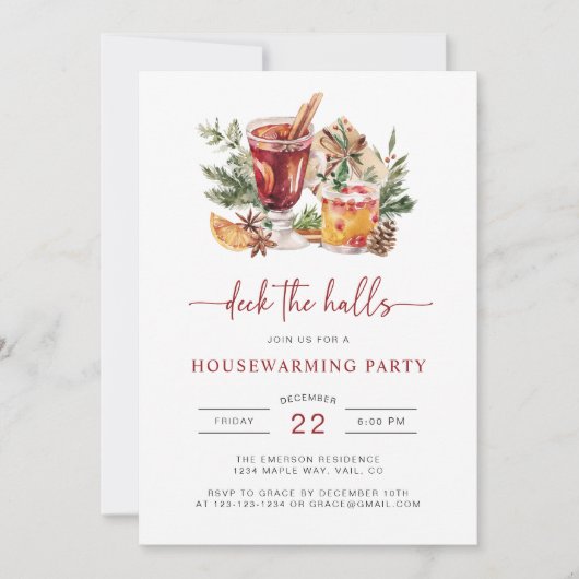 Invitation de fête de cocktail de Noël (Devant)