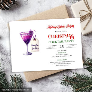 Invitation de fête de cocktails de Noël tendance e