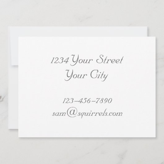 Invitation de fête de Cornucopia d'écureuil (Dos)