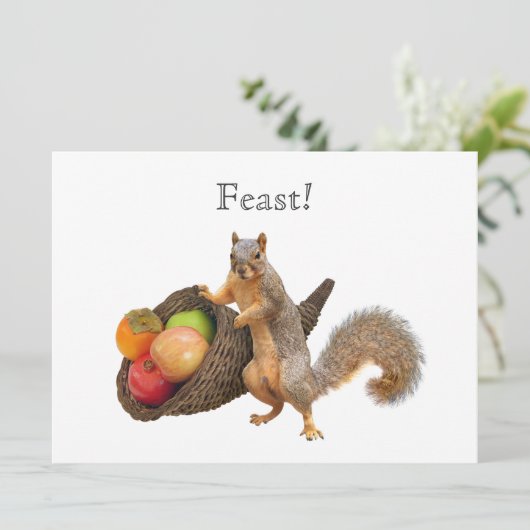 Invitation de fête de Cornucopia d'écureuil (Debout devant)