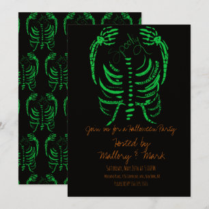 Invitation de fête de costume de dessin de squelet