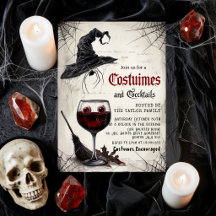Invitation de fête de costumes et cocktails d'Hall