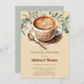 Invitation de fête de couple Café Aquarelle (Devant / Derrière)