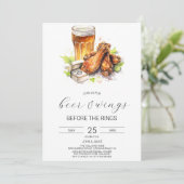 Invitation de fête de couples Beer & Wings (Debout devant)