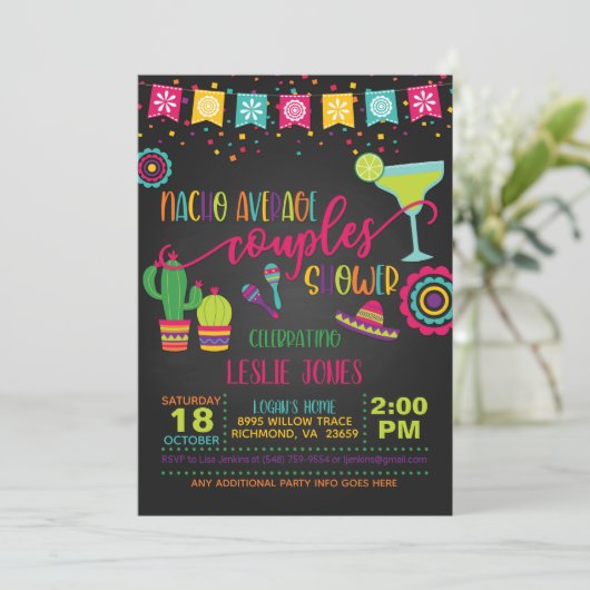Invitation de fête de couples Nacho Average - BL (Debout devant)