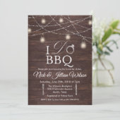 Invitation de fête de couples Rustique I DO BBQ (Debout devant)