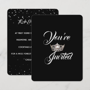 Invitation de fête de couronne d'argent Miss Ameri