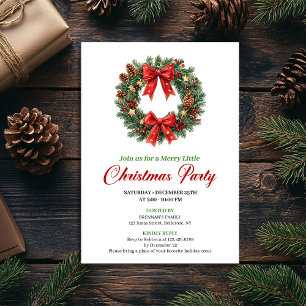 Invitation de fête de couronne de Noël moderne cla