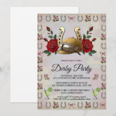 Invitation de fête de course de chevaux de course  (Devant / Derrière)