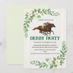 Invitation de fête de course de chevaux Derby mode
