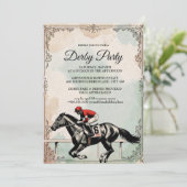 Invitation de fête de course de chevaux Derby vint (Debout devant)