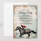 Invitation de fête de course de chevaux Derby vint (Devant / Derrière)