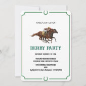 Invitation de fête de course de chevaux Derby vint (Devant)