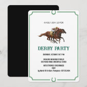 Invitation de fête de course de chevaux Derby vint (Devant / Derrière)