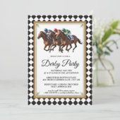 Invitation de fête de course de chevaux Derby vint (Debout devant)