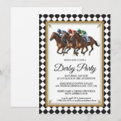 Invitation de fête de course de chevaux Derby vint (Devant / Derrière)