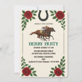 Invitation de fête de course de chevaux Derby vint (Devant)