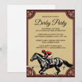 Invitation de fête de course de chevaux Derby Vint (Devant / Derrière)