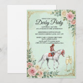 Invitation de fête de course de chevaux Vintage De (Devant / Derrière)