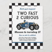 Invitation de fête de course de voiture de fête ra (Devant / Derrière)