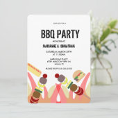 Invitation de fête de cuisine BBQ Flames (Debout devant)