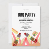 Invitation de fête de cuisine BBQ Flames (Devant)