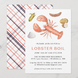 Invitation de fête de cuisson de homard Cuisson