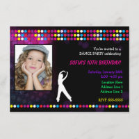 Invitation de fête de danse disco Just Dance Party
