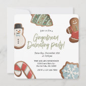 Invitation de fête de décoration de biscuits de No (Devant)