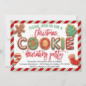 Invitation de fête de décoration de biscuits de No (Devant)
