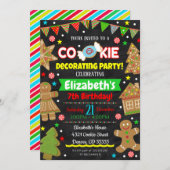 Invitation de fête de décoration de biscuits de No (Devant / Derrière)
