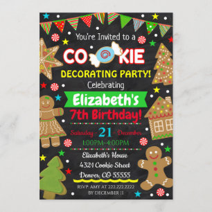 Invitation de fête de décoration de biscuits de No