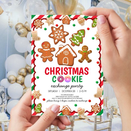 Invitation de fête de décoration de biscuits de No