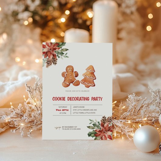 Invitation de fête de décoration de biscuits de No