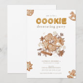 Invitation de fête de décoration de biscuits de No (Devant / Derrière)