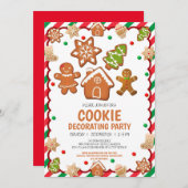 Invitation de fête de décoration de biscuits de No (Devant / Derrière)