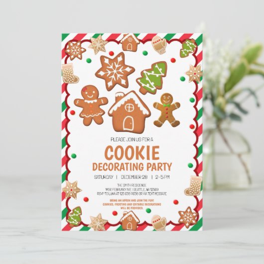 Invitation de fête de décoration de biscuits de No (Debout devant)