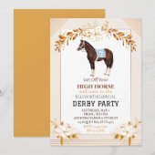 Invitation de fête de Derby Course de chevaux Élég (Devant / Derrière)