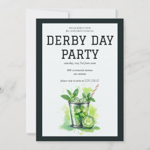 Invitation de fête de Derby Day Mint Julep Kentuck