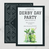 Invitation de fête de Derby Day Mint Julep Kentuck (Devant / Derrière)
