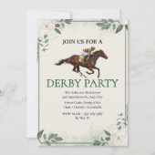 Invitation de fête de Derby de course de chevaux J (Devant)
