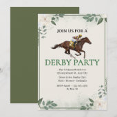Invitation de fête de Derby de course de chevaux J (Devant / Derrière)