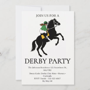 Invitation de fête de Derby de course de chevaux v