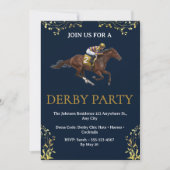 Invitation de fête de derby de course de chevaux v (Devant)