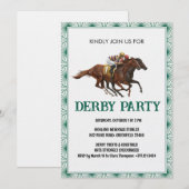 Invitation de fête de derby de course de chevaux v (Devant / Derrière)