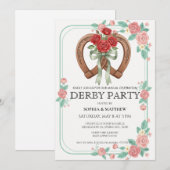 Invitation de fête de derby de course de chevaux v (Devant / Derrière)